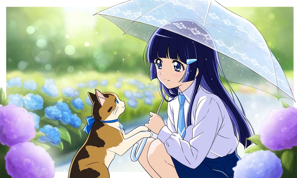 雨と猫🐈青木れいか。