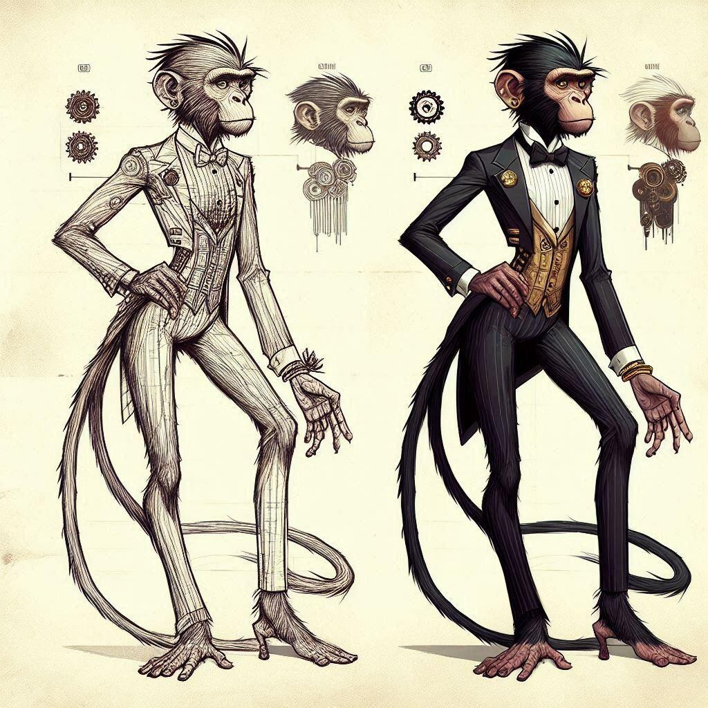 タキシードを着こなす猿