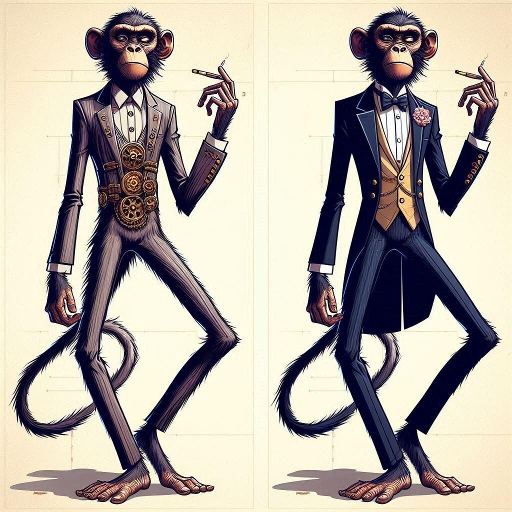 タキシードを着こなす猿