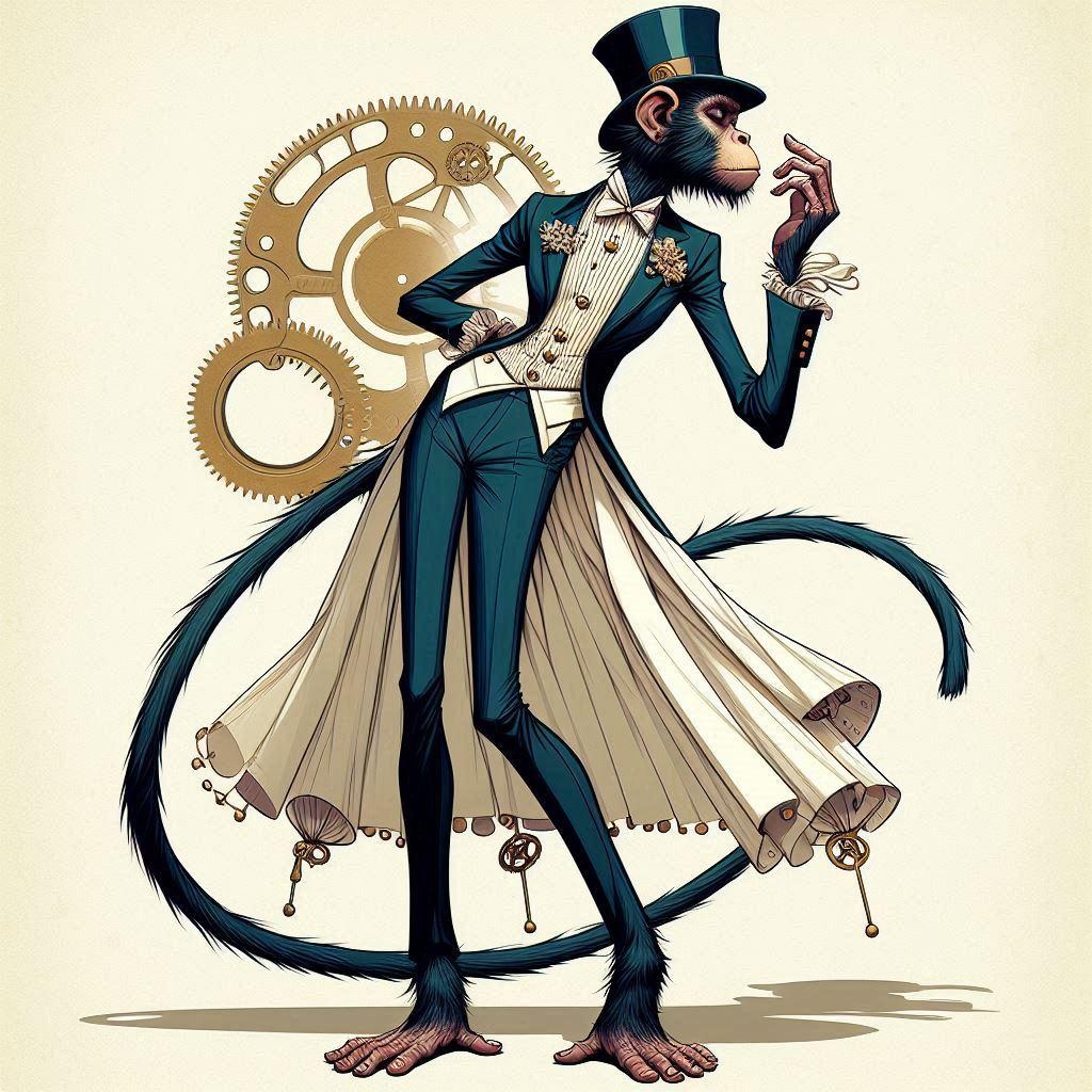 タキシードを着こなす猿