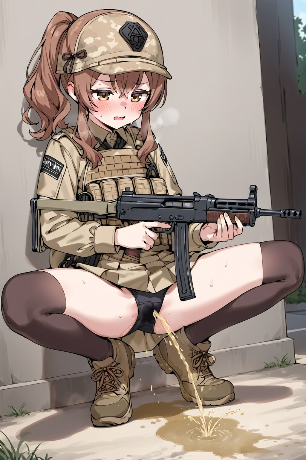 少女歩兵のお漏らし