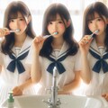 三つ子の歯磨き 2枚目