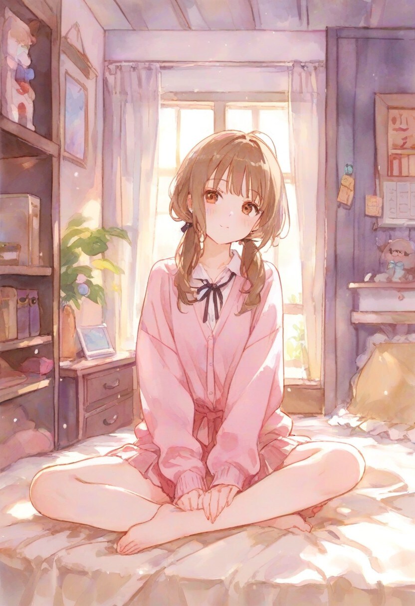 少女の部屋(水彩タッチ)(148)
