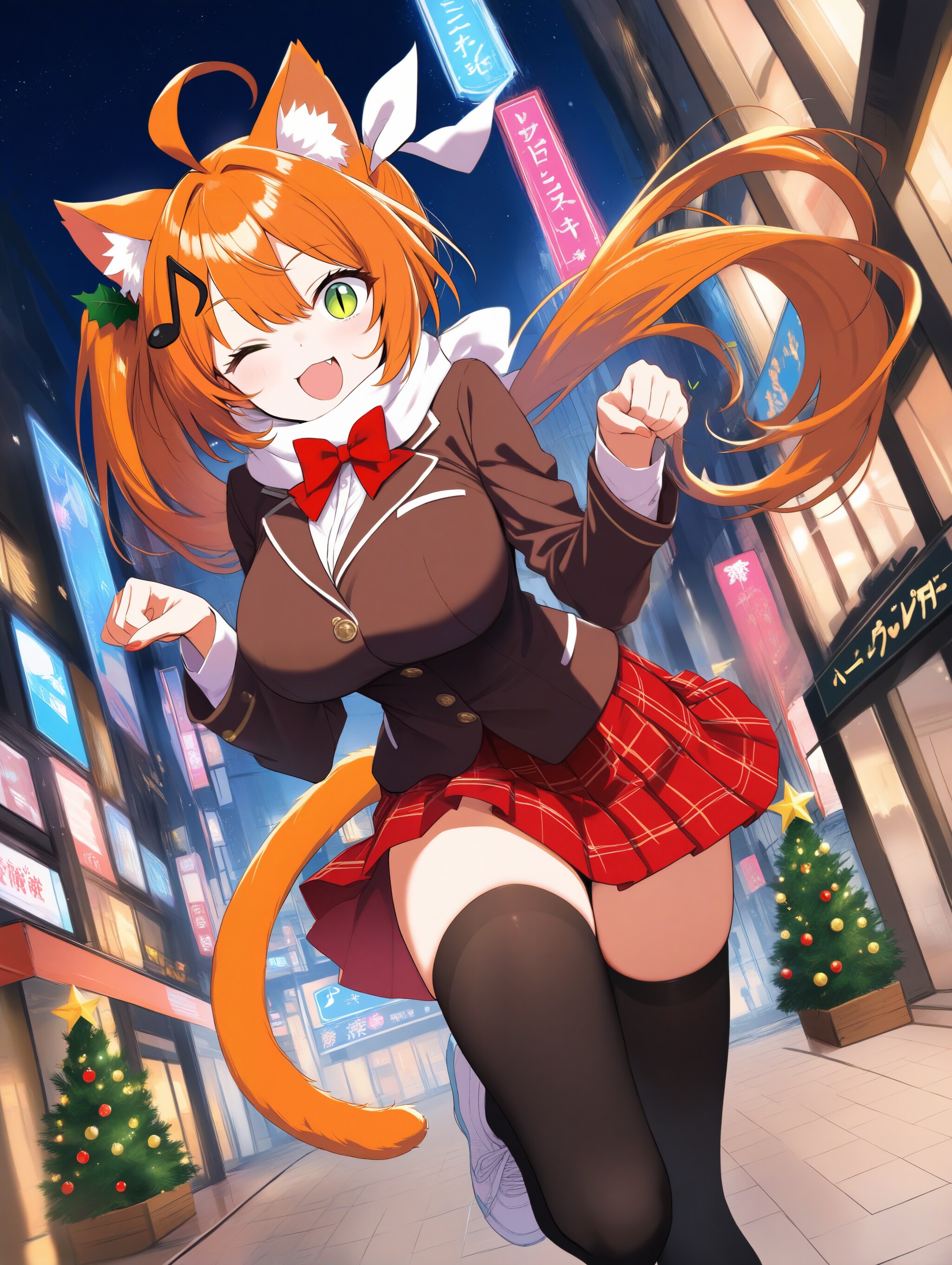 夜の街で踊るニャで～♪