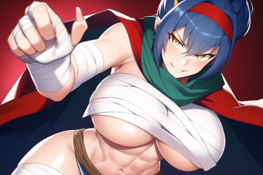 サラシを巻いた女格闘家