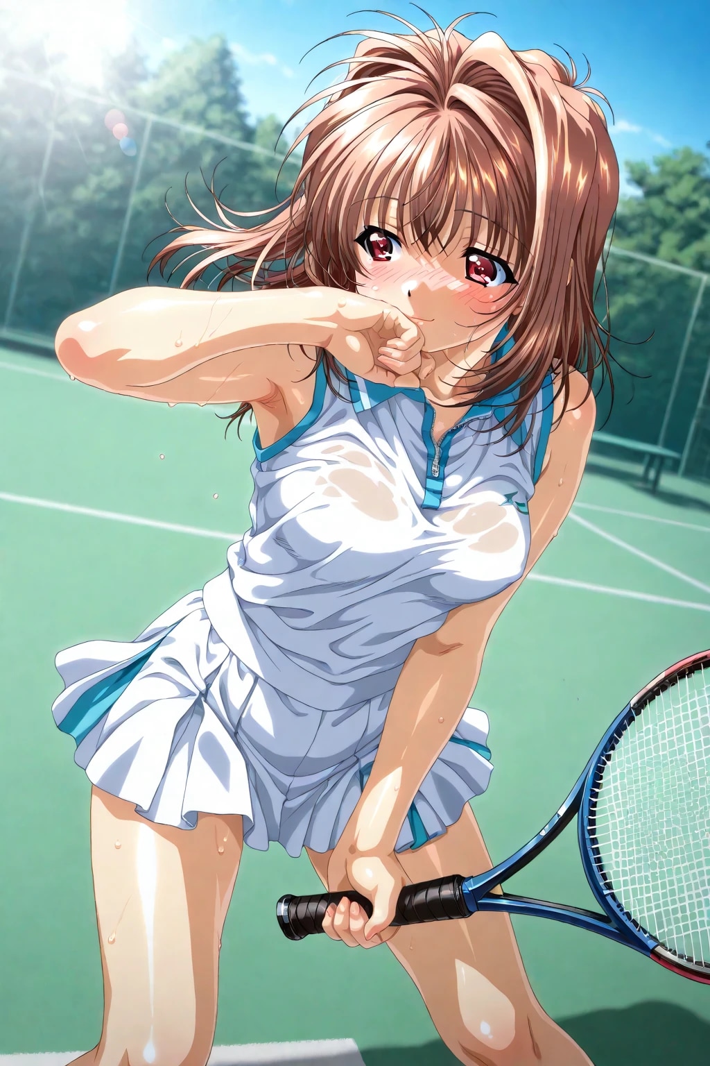 リエ、テニスの後で…