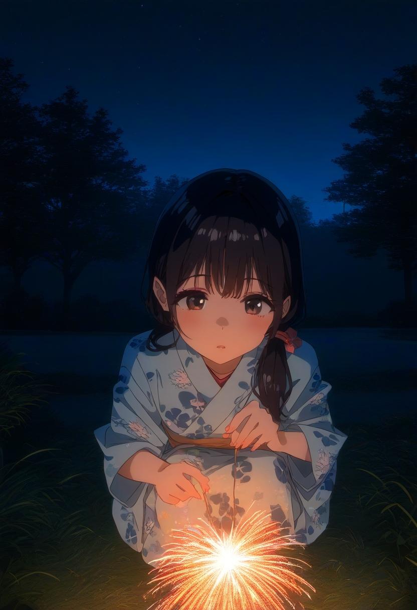 線香花火 | の人気AIイラスト・グラビア