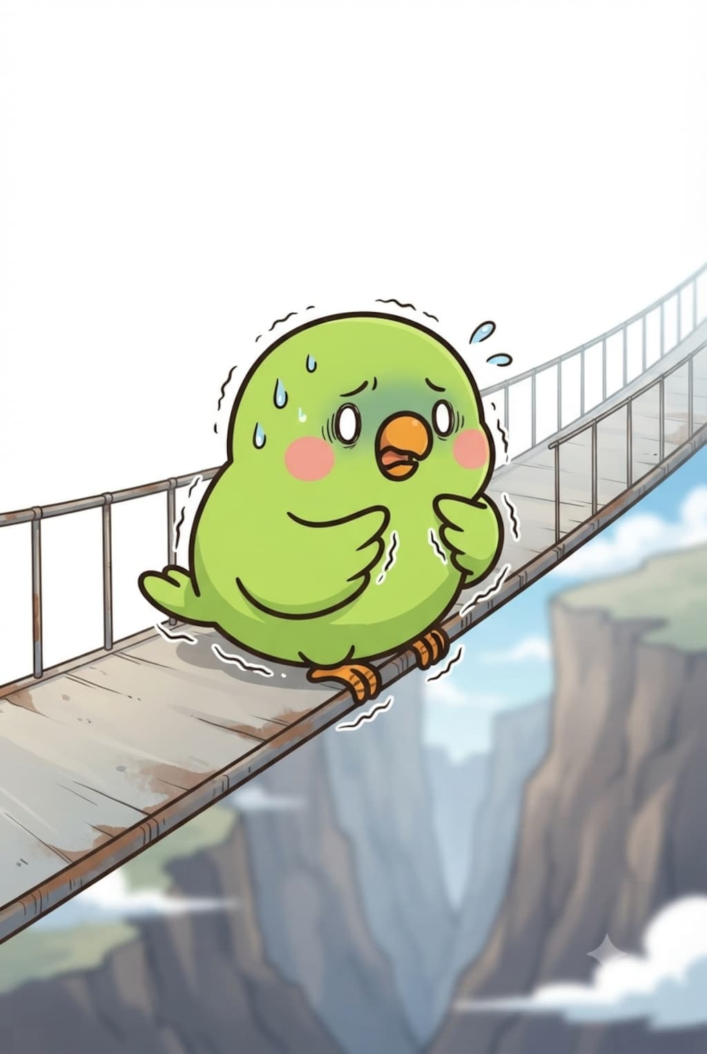高所恐怖症インコ