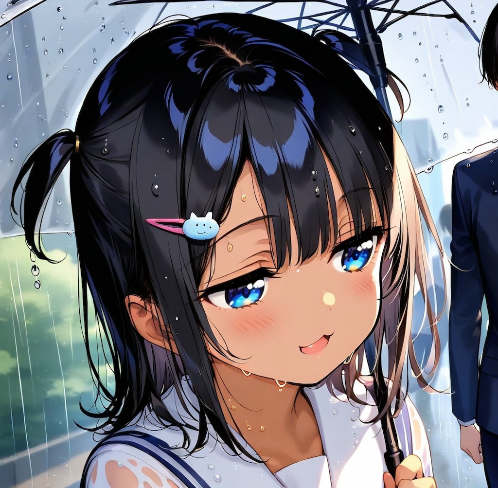 傘を忘れて入れてほしいこなつちゃん