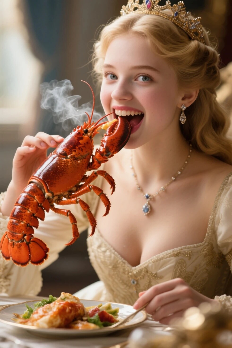 ロブスターを食べてる時のプリンセス | の人気AIイラスト・グラビア