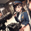 報道陣対応する軍服娘 3枚目
