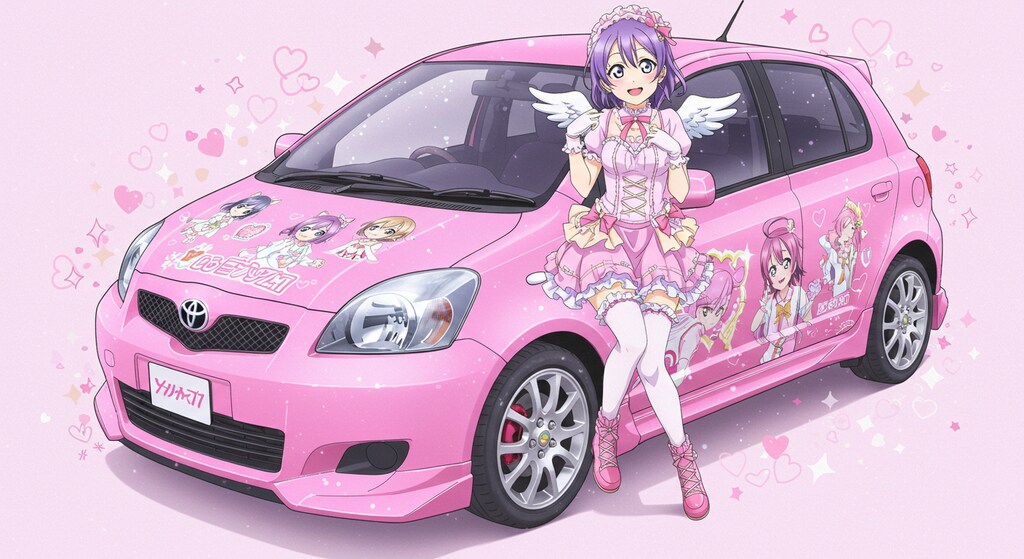 アニメキャラとトヨタヤリス