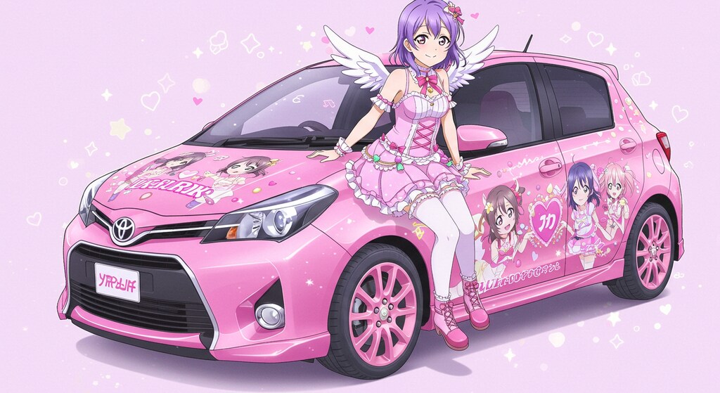 アニメキャラとトヨタヤリス