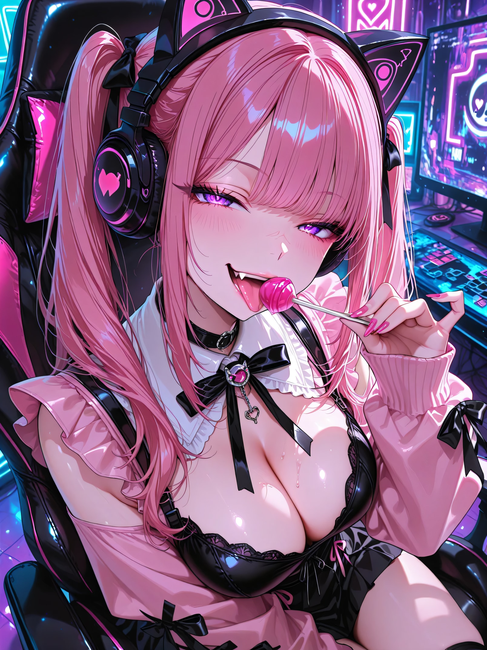 ネオンルームと美少女
