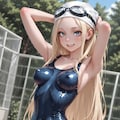 金髪美女はプールの授業も楽しむ 2枚目