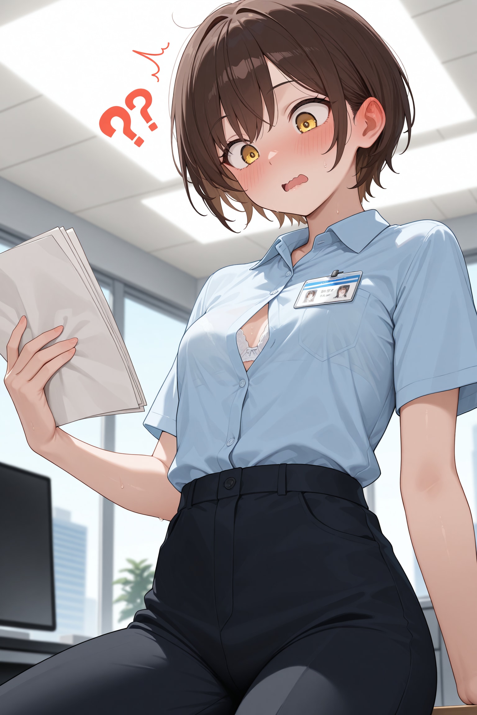 ボ、ボタン外れてますよ……///