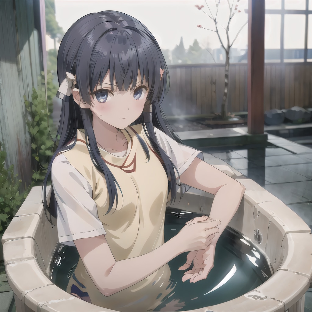 黒髪ロングでお風呂の少女２１