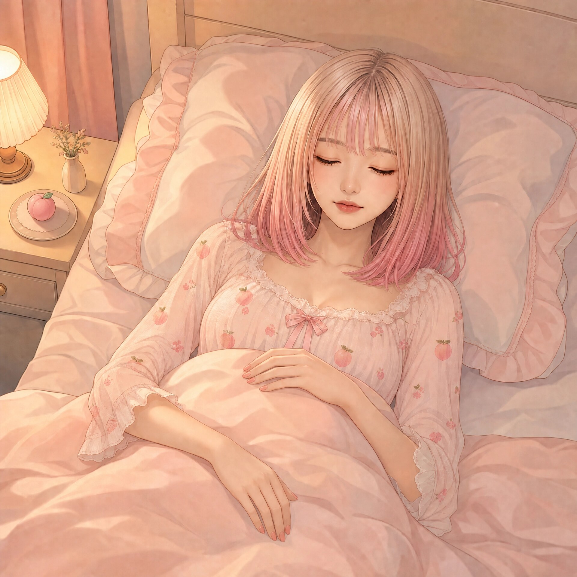 おやすみ🌙（ピーチちゃん） | の人気AIイラスト・グラビア