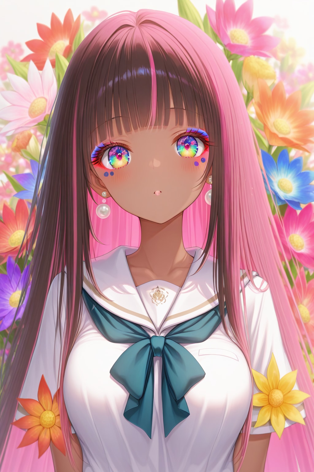 花を背負うマイちゃん