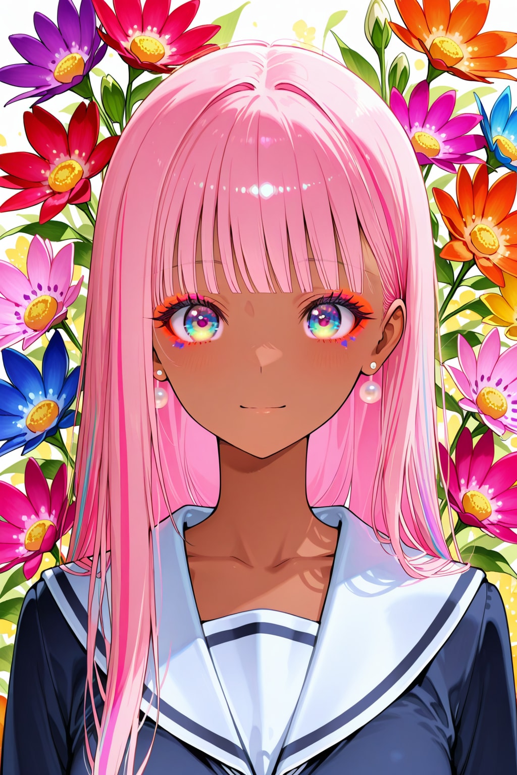 花を背負うマイちゃん