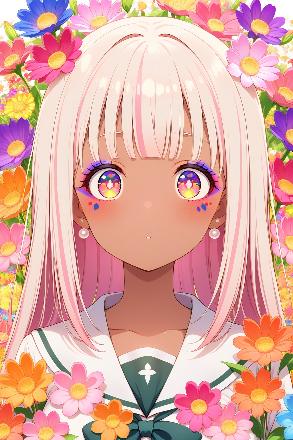 花を背負うマイちゃん