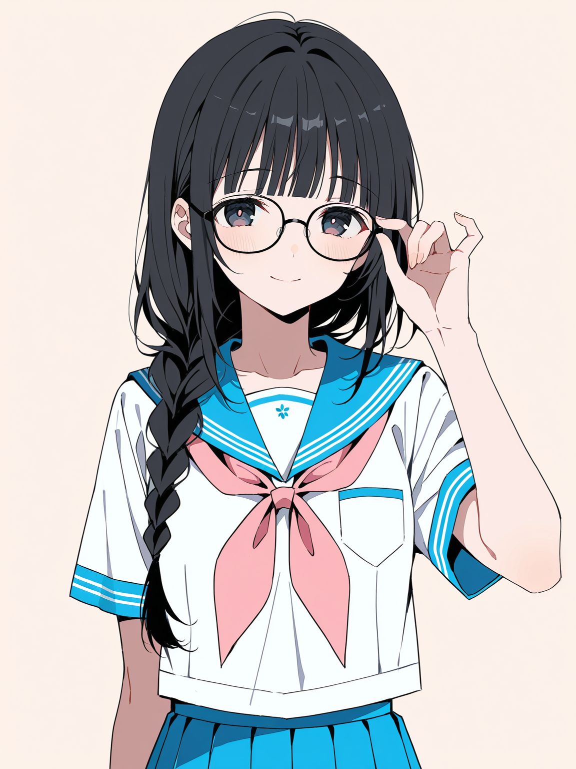 うちの子 メガネ＆三つ編み | の人気AIイラスト・グラビア