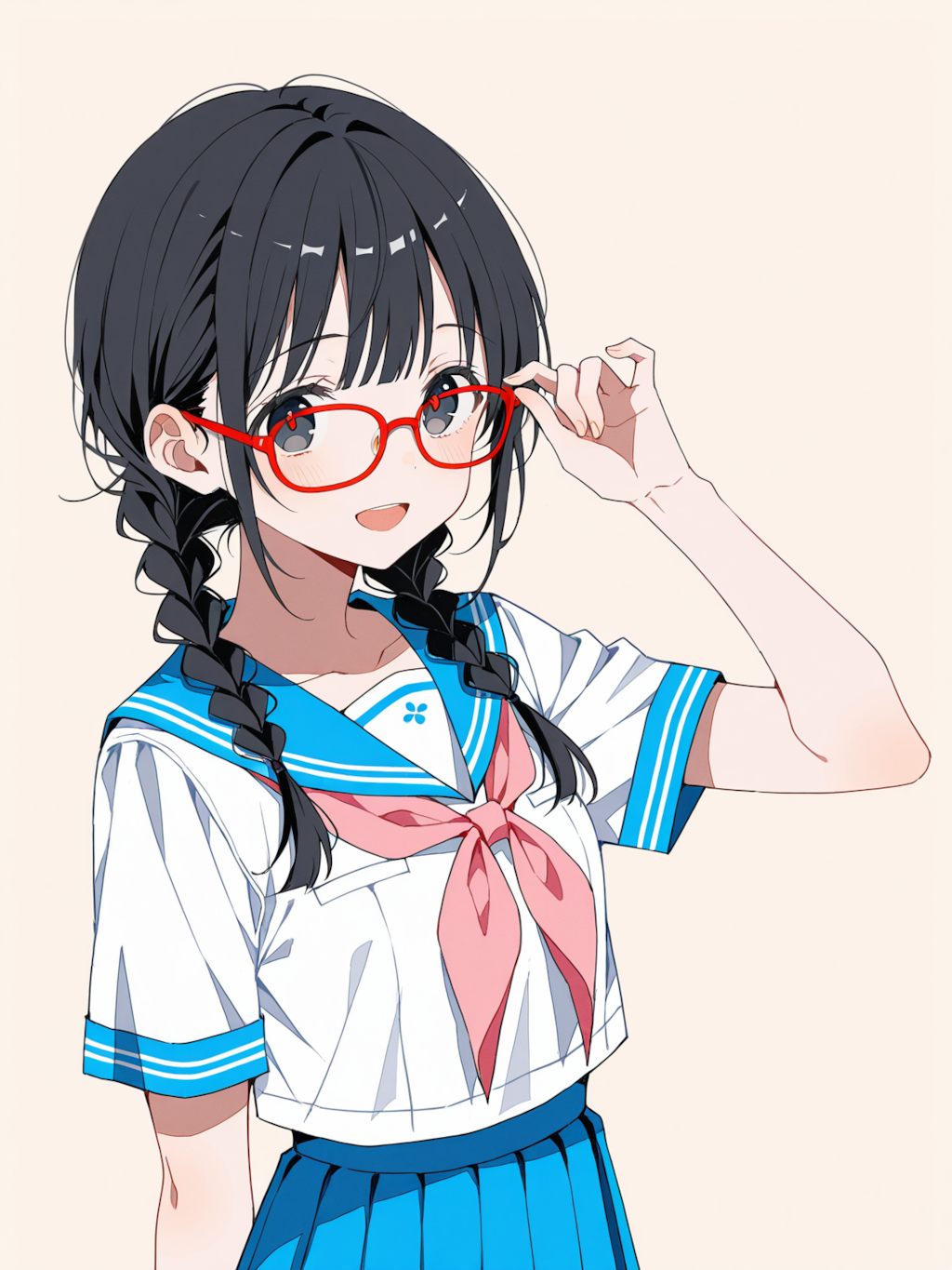 うちの子 メガネ＆三つ編み