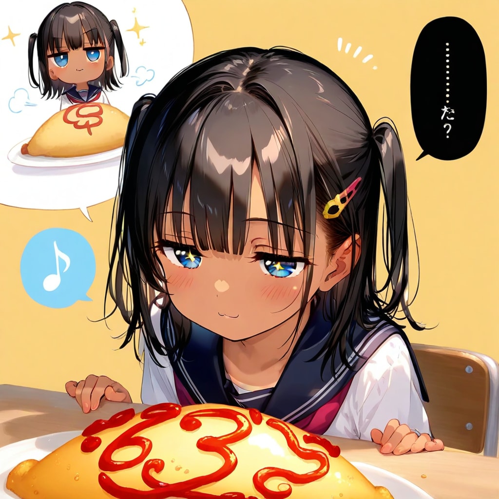 オムライスを作って渡しに来てくれたこなつちゃん