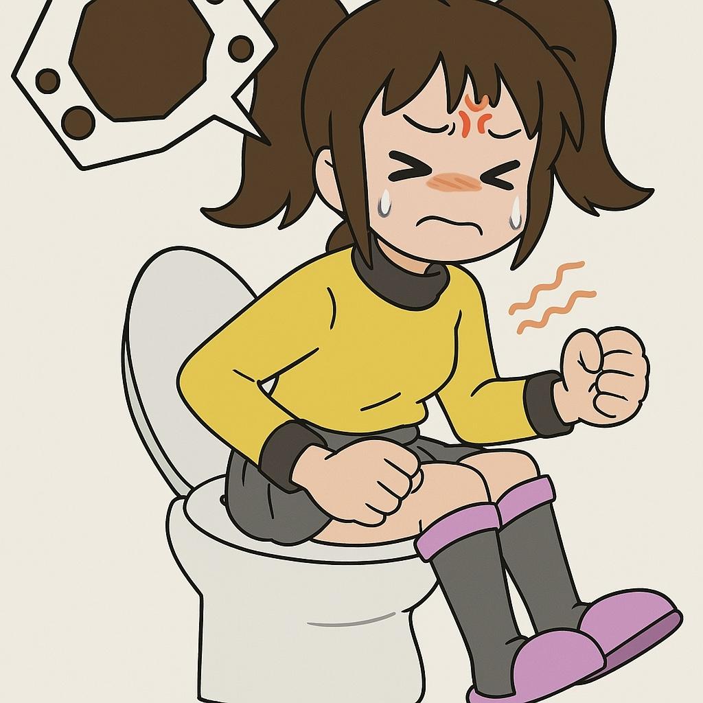 トイレでいきむ女の子