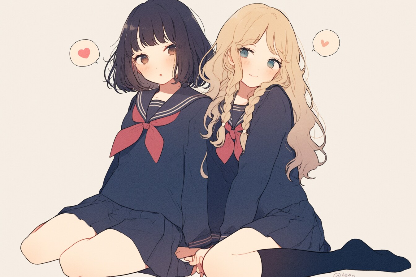 二人のJK297 | の人気AIイラスト・グラビア