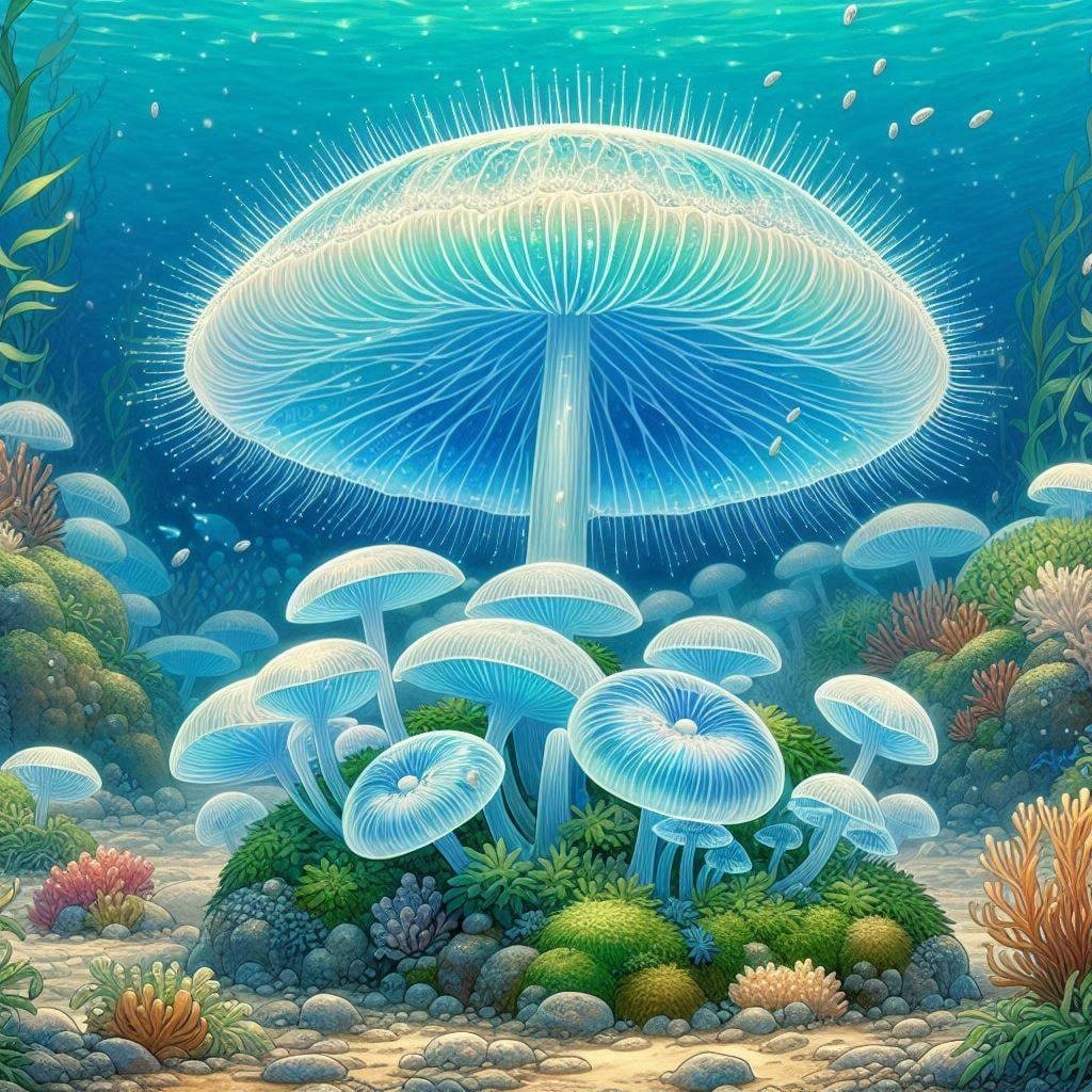 どうです？この瑞々しいキノコ！まるで海中の中にガボガボガボ・・・