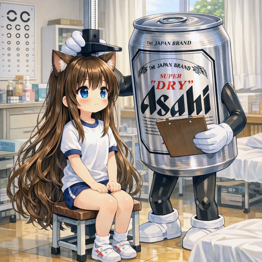 座高を測る小さな女の子