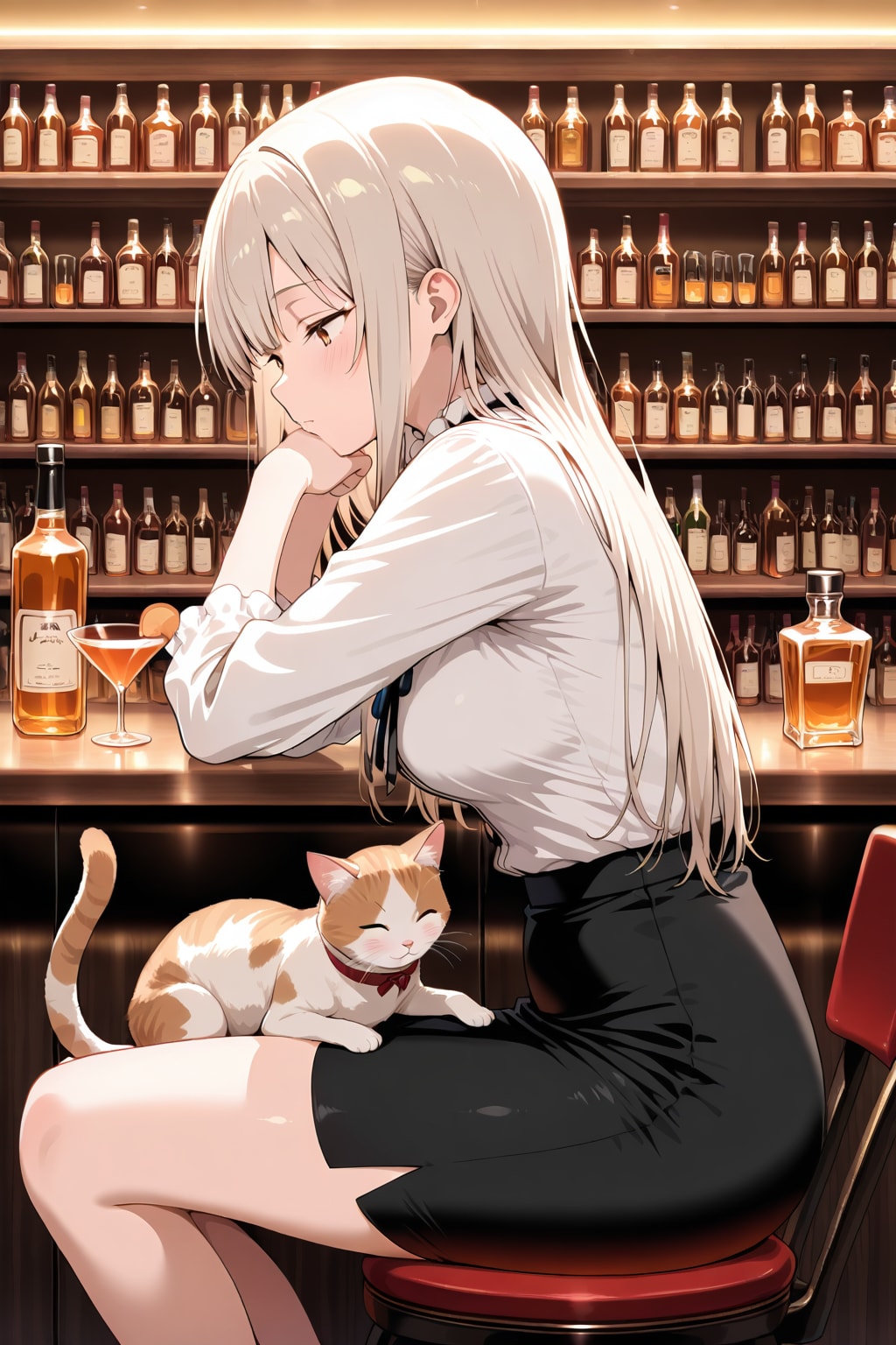 猫をお供に仕事帰りの１杯
