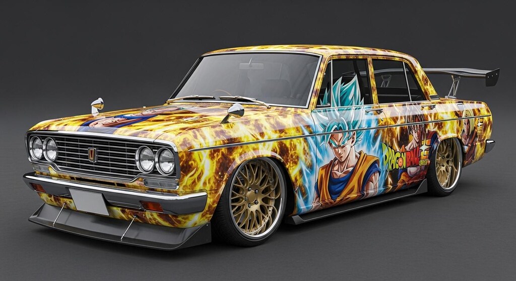 ドラゴンボール痛車クラウンセダン