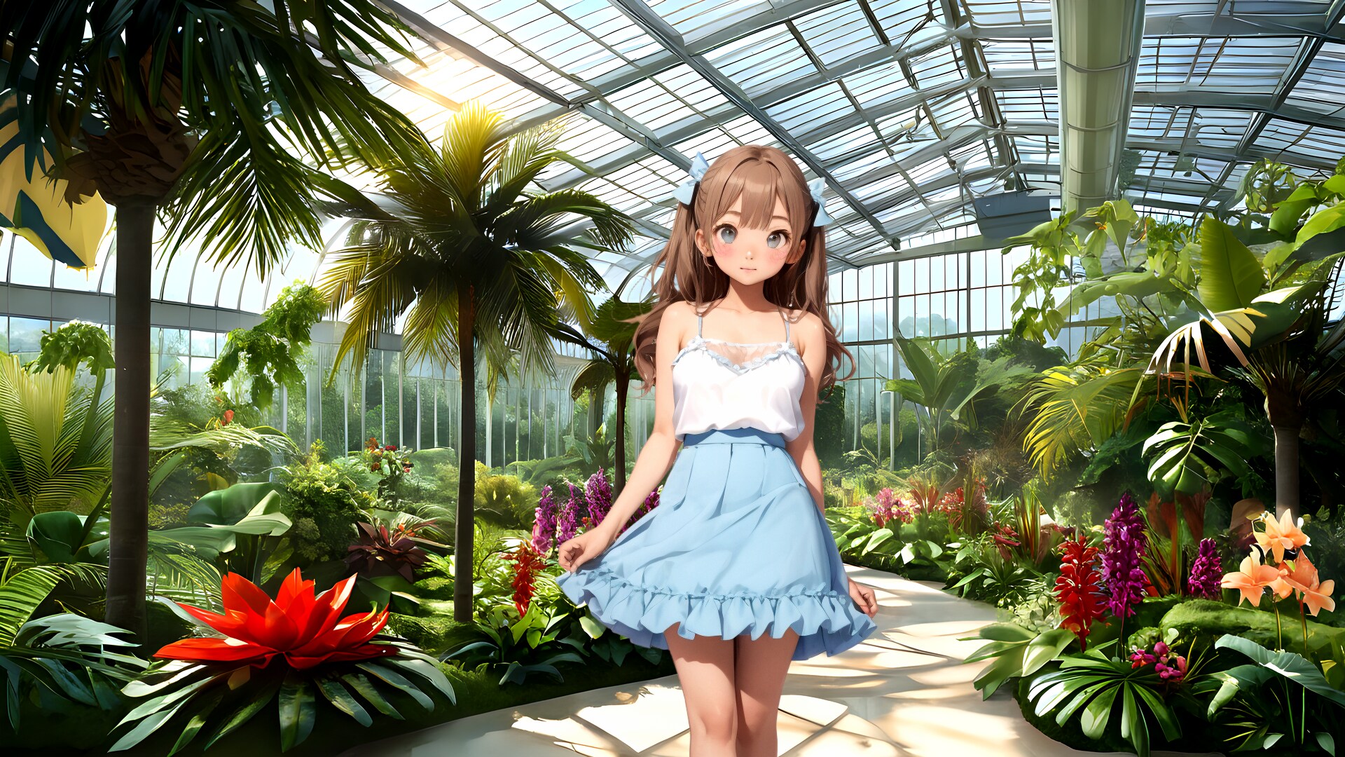 熱帯植物園 (FullHD 壁紙23 BD071) | の人気AIイラスト・グラビア