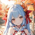 秋の紅葉と巫女 4枚目