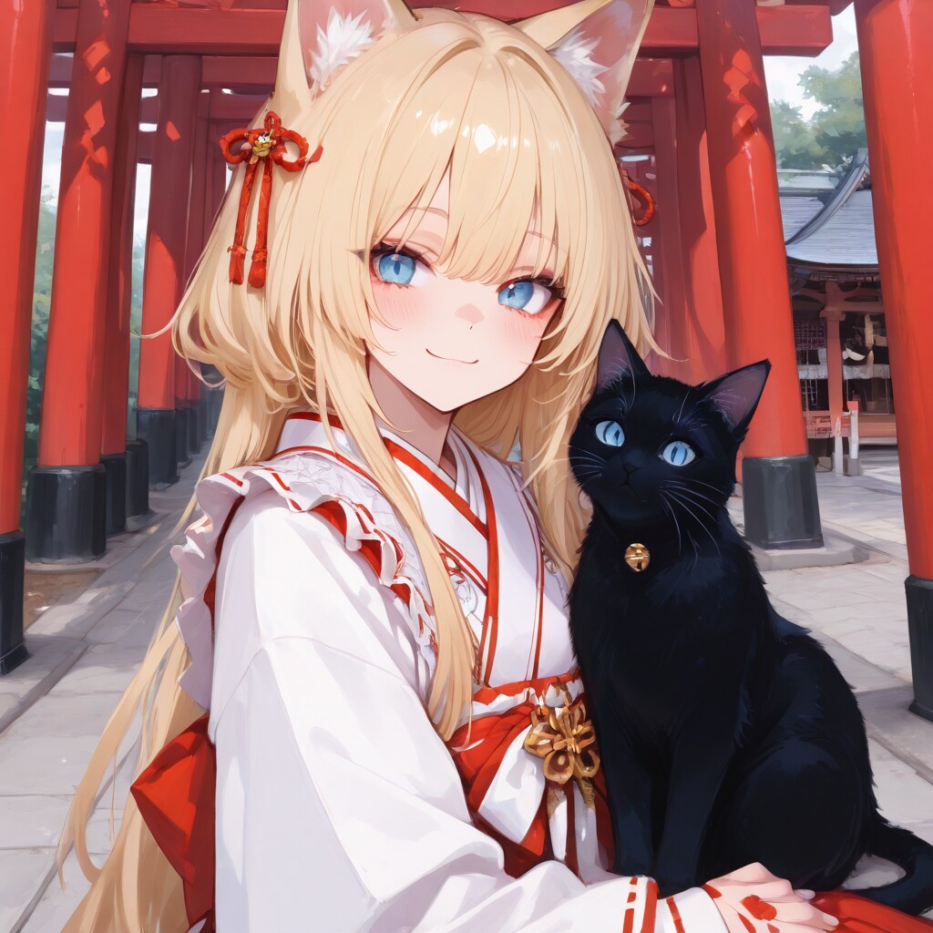 猫娘とでれ助（猫）