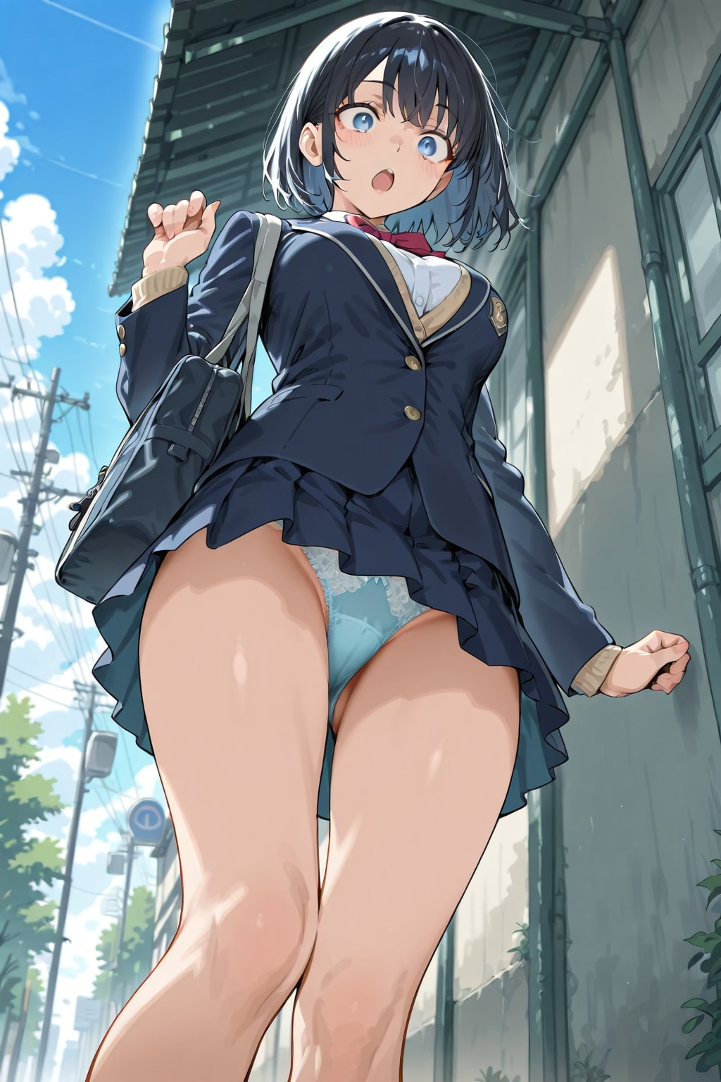捲れたスカート