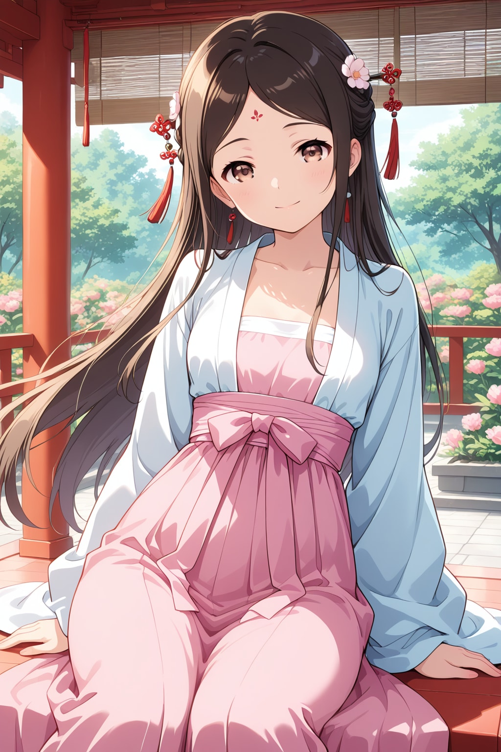 庭園に咲く漢服の麗人