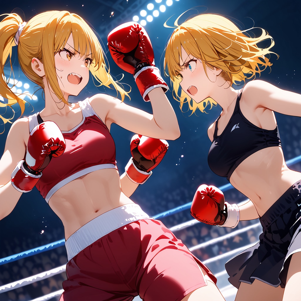 女子ボクシング部の試合 | の人気AIイラスト・グラビア