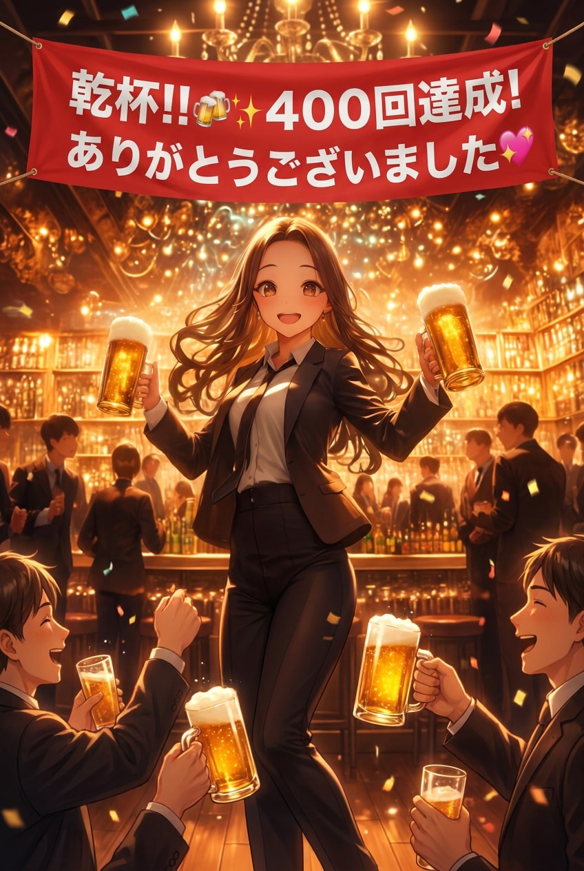 乾杯‼️🍻✨４００🍺🍺🍺🍺