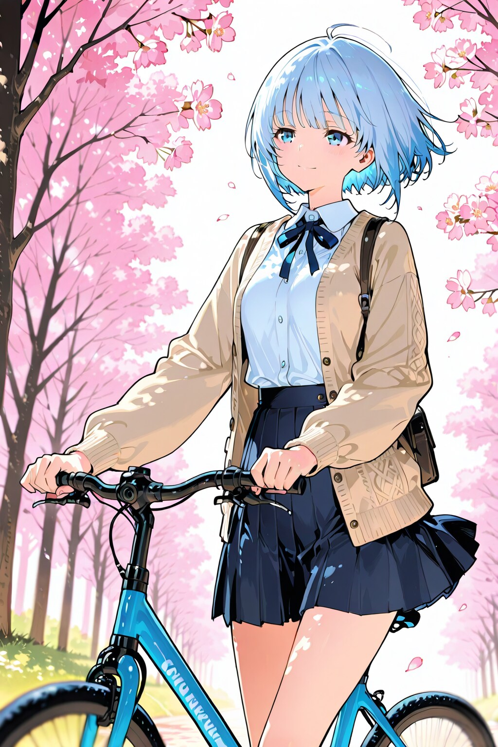自転車と君の微笑み | の人気AIイラスト・グラビア