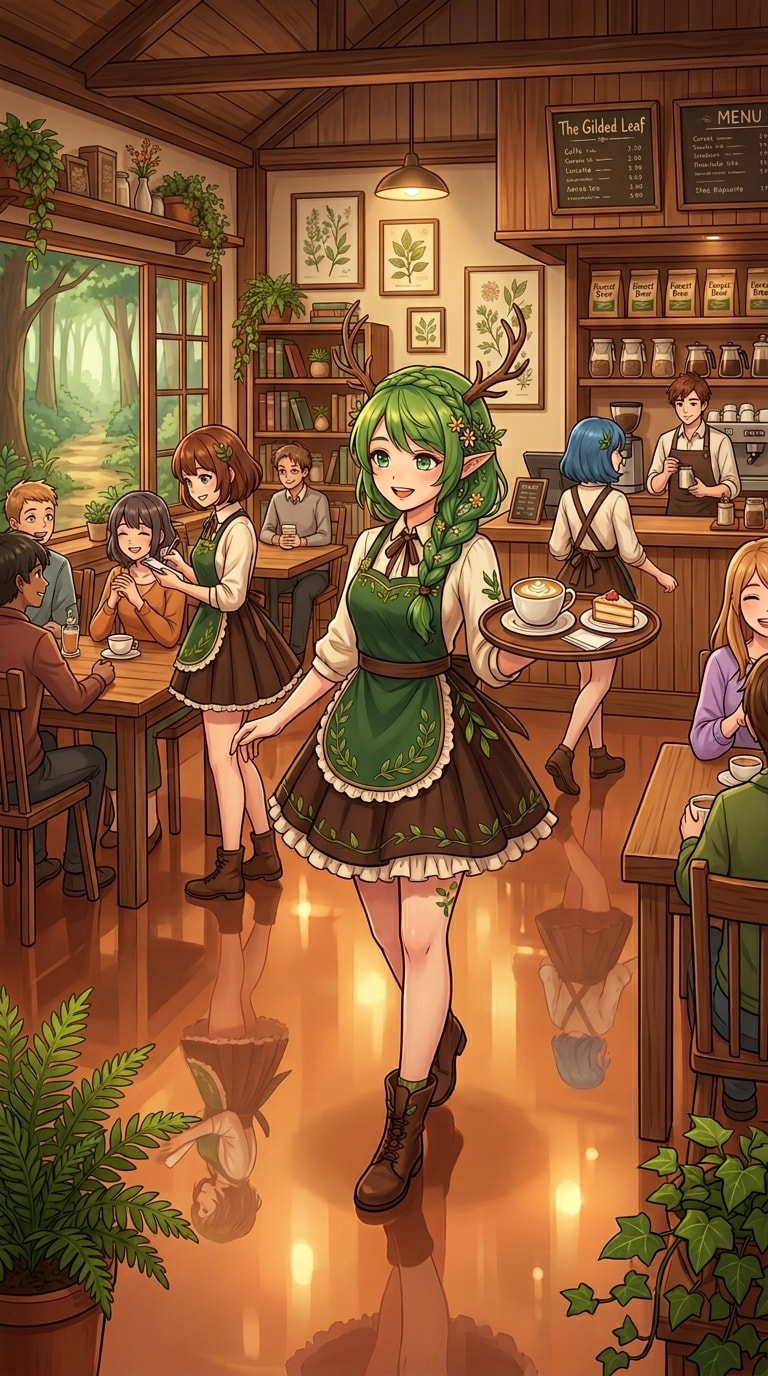 ドリアードさんのいる喫茶店 | の人気AIイラスト・グラビア