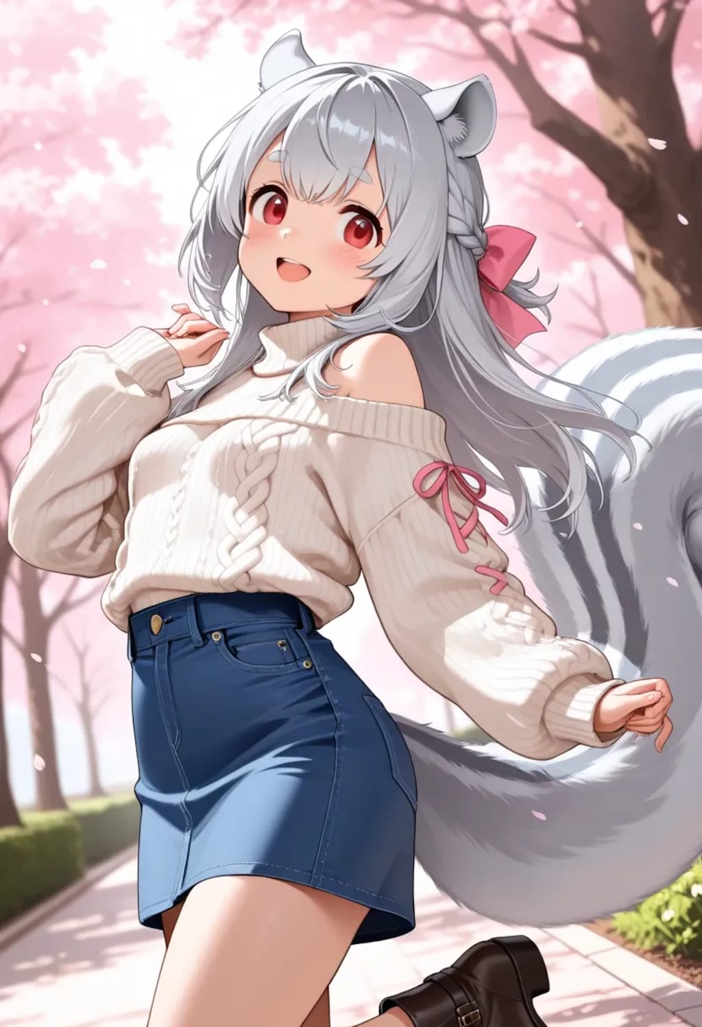 春コーデのフィーネちゃん