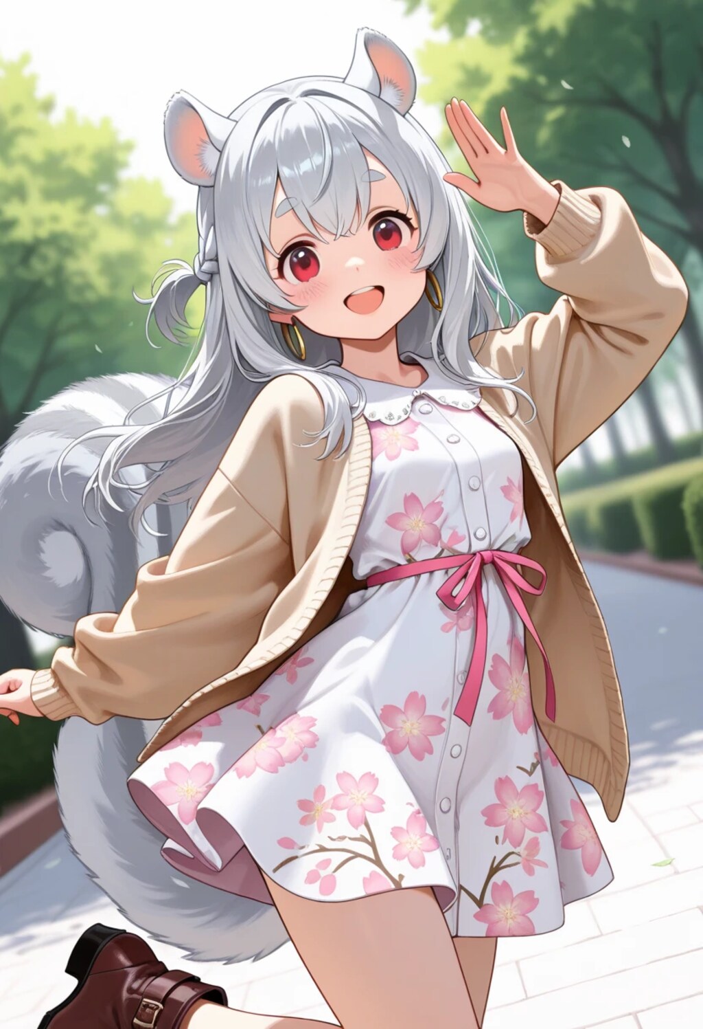 春コーデのフィーネちゃん