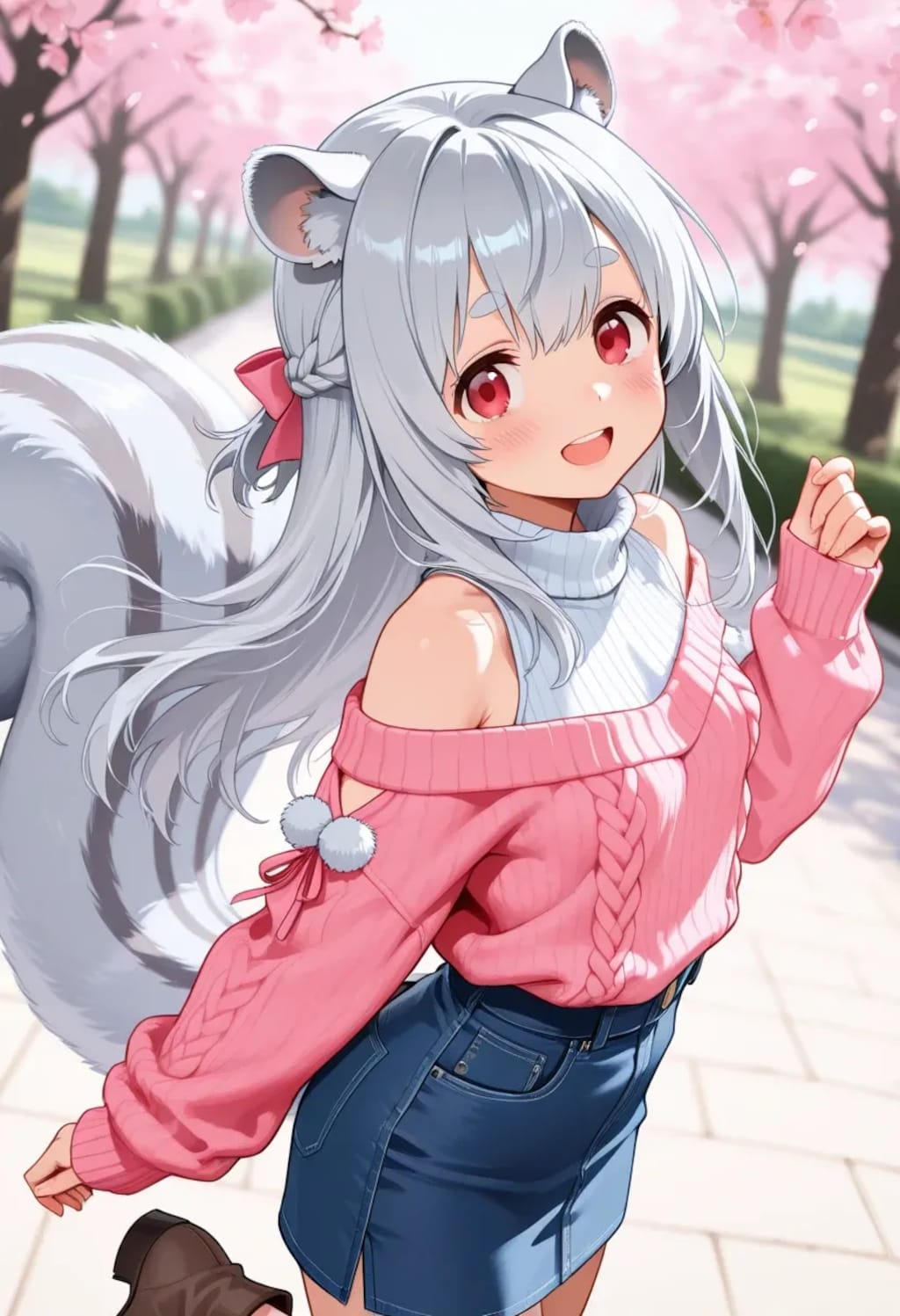 春コーデのフィーネちゃん