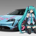 初音ミクとポルシェタイカン 3枚目