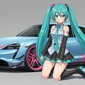 初音ミクとポルシェタイカン 4枚目