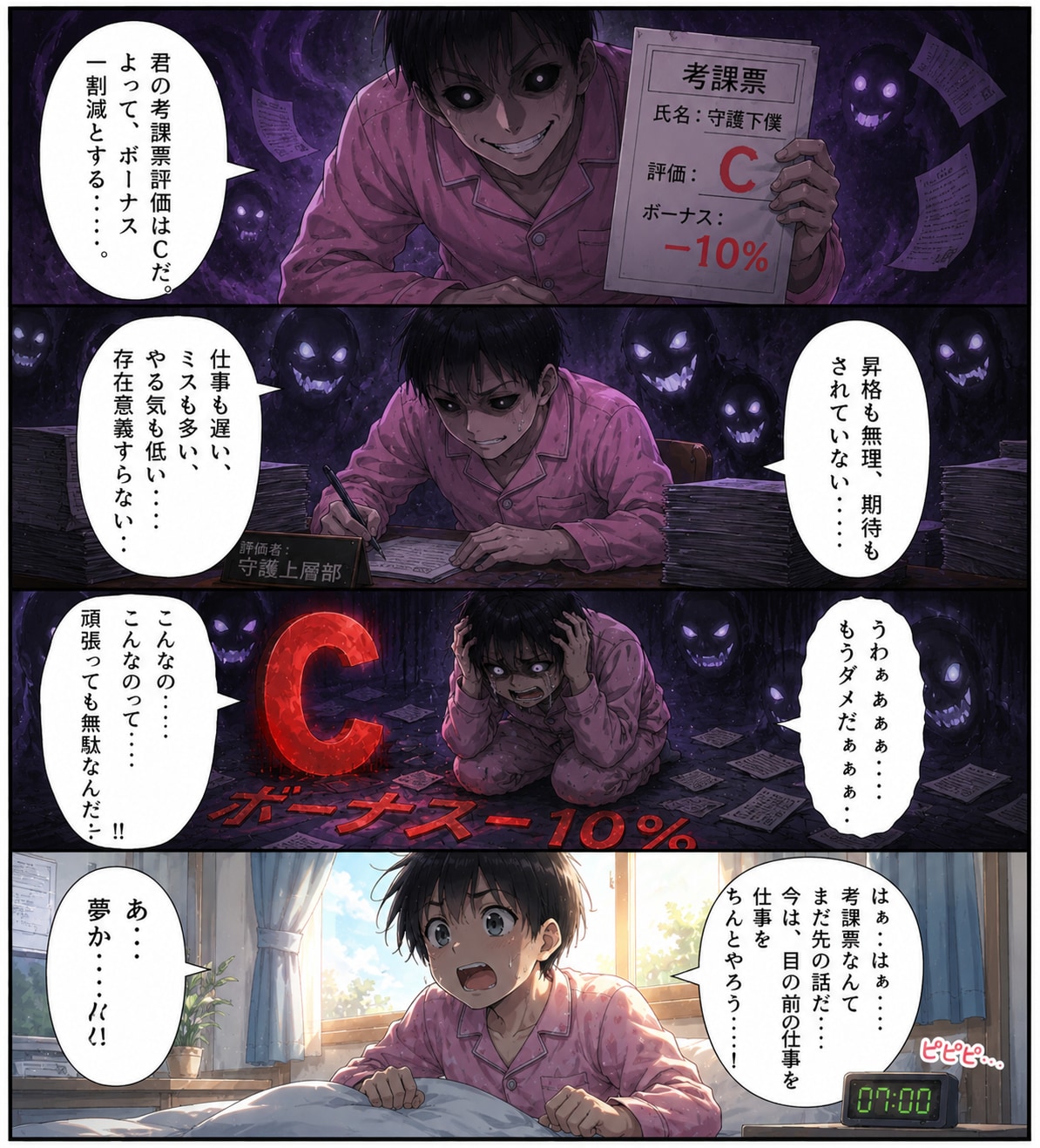 守護下僕　考課票C判定に恐怖する・・・