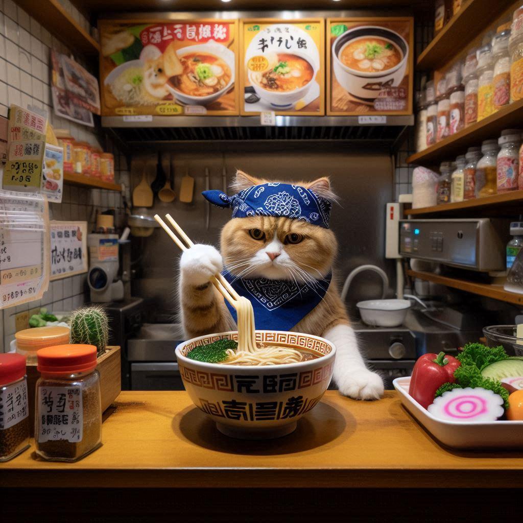 猫ラーメン店 | の人気AIイラスト・グラビア